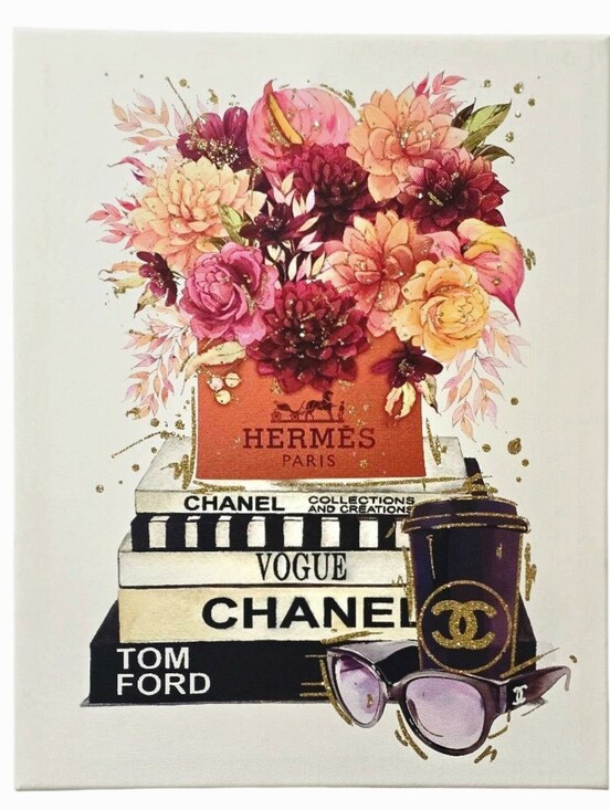 Instinct Style Other - Instinct Style Hermes & Chanel Fashion Bookstack Canvas Wall Decor